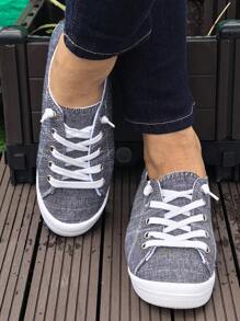 Giày trượt patin thể thao mũi tròn in hình hoa hồng, ngôi sao, đầu lâu thoải mái, thường ngày màu xám cho nữ, phù hợp với mọi mùa - Màu xám đen - Xem 4