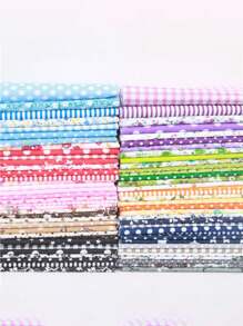 7入組綜合織物碎片布，拼布軟墊布，25cm* 25cm鮮豔布方-無重複圖案，印花拼接印花，適用於拼布和DIY手工藝品，預切割布捆，理想的手工配件 - 彩色 - 查看 3