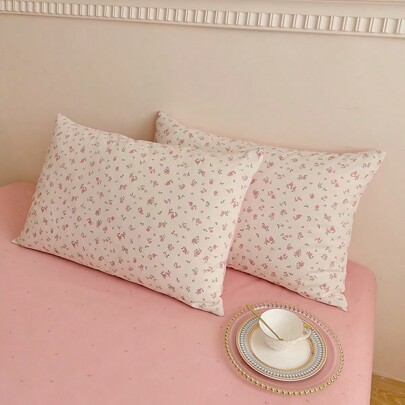 2 غطاء وسادة مطبوع بطبعات زهرية طازجة، قابل للتنفس ومريح لجميع الفصول (لا يشمل إدراج الوسادة)