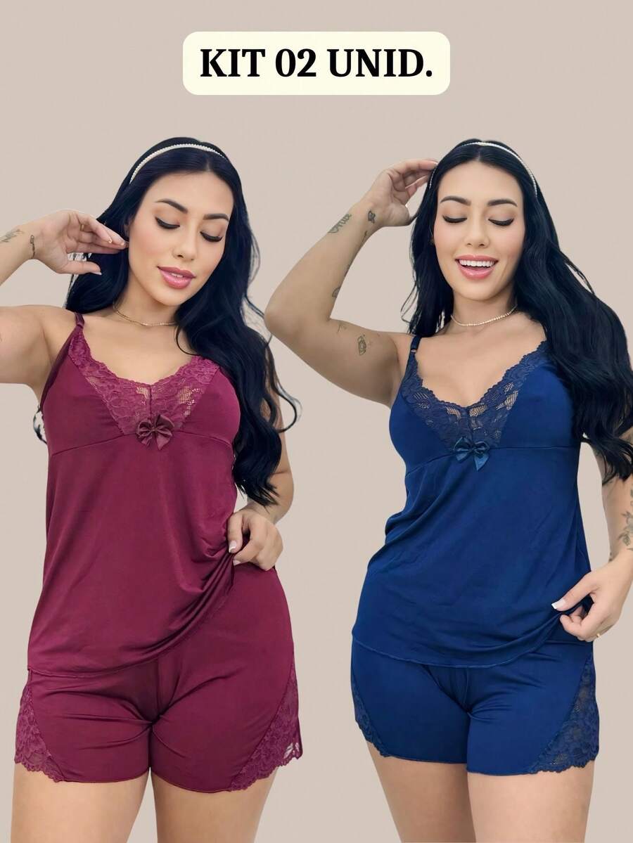 Plus Size Pajama Sets - 彩色 - 查看 1