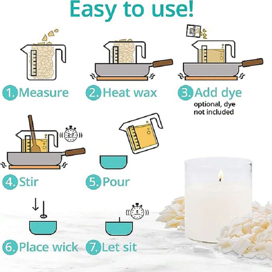 Soy Wax Candle Making Kit 1LB Soy Wax. Candle Wicks, Holders, Stickers Complete DIY Home