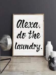 1入組極簡風格帆布印刷海報，洗衣房口號帆布壁畫，浴室洗衣房牆壁裝飾藝術畫，家居裝飾，不含相框