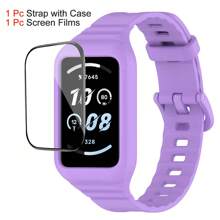 Replacement Silicone Strap Case Compatible With Honor Band 9 Watchband Sport Bracelet For Honor Band 9 Protection Cover Case For Men And Women As A Gift For Students Returning To School