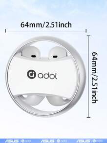 Asus High-Quality Sound, Long Battery Life, Large Battery Capacity, Noise Reduction, Clip-On And In-Ear Style, Sports Wireless Dual-Purpose Headphones - White - View 3