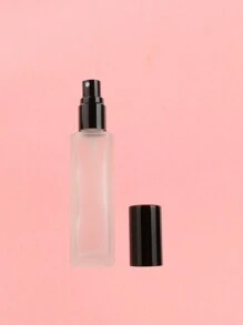 Square 20ml Black Frosted Refillable Perfume & Toner Spray Bottle, Transparent Glass Fine Mist Press Pump Portable Empty Container For Essence, Liquid Sampling - Available In A Pack Of 1/3/5/10