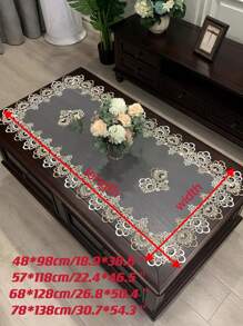 1pc Polyester Lace Trim Square Tablecloth, Boho Style, Heat-Resistant, Dust-Proof, Suitable For Daily Home Decor, Festivals, Weddings And Parties - Multicolor - View 2