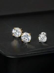 0.6-2ct莫桑石耳環，鍍鉑/鍍金，S925純銀4/6爪鑲嵌，男女款精美奢華耳釘，婚禮/晚禮服珠寶