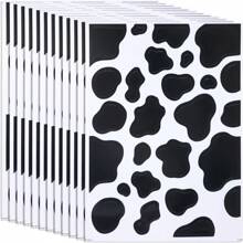 TYFYO 5 hojas/130 piezas Pegatinas de estampado de vaca, calcomanías autoadhesivas con patrón de vaca negra, pegatinas decorativas de manchas negras para decoración de fiesta temática de vaca o manualidades DIY
