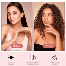 4 peças Grampo para Cachos sem Calor com Faixa de Cabelo de Seda Macia e Enrugada para Dormir, Ferramenta de Penteado - Multicolorido - Visão 9