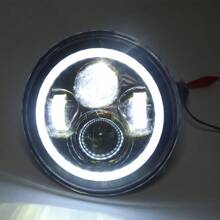 Round LED Headlight Halo, 2PCS 7inch 6000LM LED Headlamp Offroad Light Angle Eyes Compatible With Jep Wrangle(R) TJ JK CJ W/H4 To H13 Adapter Plug And Play