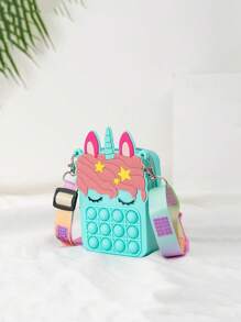 Unicorn Silicone Kids Crossbody Press Mini Shoulder Bag - Children's Unicorn Crossbody Bag - Multicolor - View 6