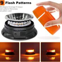 Orange High Brightness Light, Rotating Beacon LED Light With Magnetic Base, Cool Car Stuff Outdoor And Indoor Use Decorative Light,Men's Gift For Christmas, Thanksgiving, Birthday - Yellow - View 9