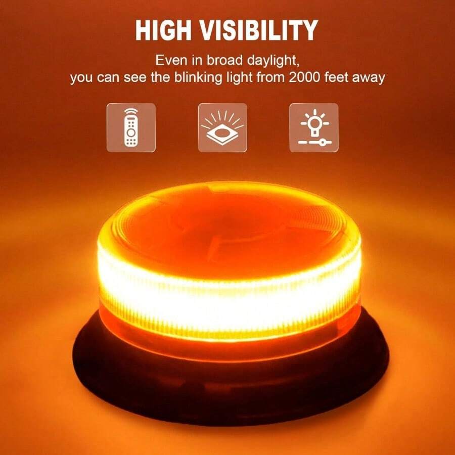 Orange High Brightness Light, Rotating Beacon LED Light With Magnetic Base, Cool Car Stuff Outdoor And Indoor Use Decorative Light,Men's Gift For Christmas, Thanksgiving, Birthday - Yellow - View 1