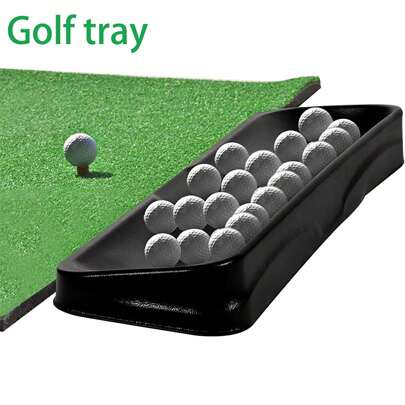1pc Black Golf Ball Tray, Compatible With All Hitting Mats And Range Baskets, Non-Blowing, Golf Ball Stand And Storage Container, Suitable For Home Indoor And Outdoor Practice (23.7inch&31.9inch)