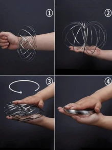 1 Đồ chơi cánh tay vòng xoay Flow Ring, Vòng tay đồ chơi vòng ma thuật Vòng tay lò xo động học, Vòng tay Kinetic Flow 3D Đồ chơi cánh tay Slinky Vòng quay huyền bí, Đạo cụ khiêu vũ tiệc mát mẻ tương tác đa giác quan (Một số bộ phận được gửi ngẫu nhiên) - Nhiều màu - Xem 4