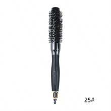 1pc Black Cylinder Curling Comb Ceramic Modeling Nylon Tooth Rolling Comb Salon High Temperature Resistant Smooth Hair Home Large Wave Aluminum Tube Comb - Multicolor - View 11