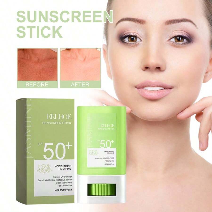 1 barra de protector solar EELHOE con múltiples sabores para la protección contra los rayos UV en actividades al aire libre en verano - Aroma de jazmín verde claro - Ver 1