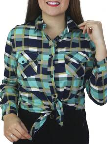 Women Blouses - 綠色 - 查看 2