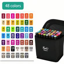 12/24/48/60/80pcs, Mixed Color Marker Pen Set,  Personalized Dual Tip Acrylic & Watercolor Marker Set For Professional Comic, Drawing, Design And Art Using - Multicolor - View 10