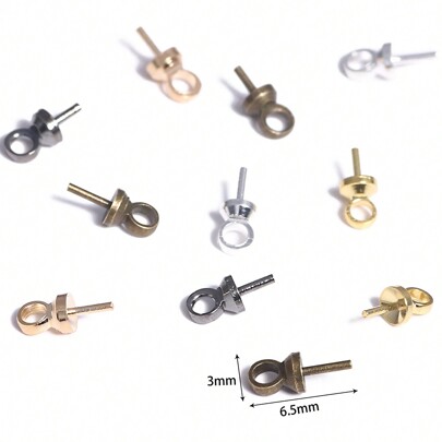 100 Stücke Metallanhänger Schraubösen Perlen Endkappen Verschlüsse Stifte Verbinder für DIY Anhänger Schmuckherstellung Zubehör 3x6.5mm
