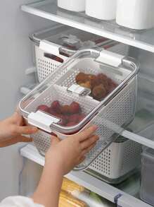 多功能冰箱保鲜盒带沥水篮适用于厨房食品冷冻储存和水果整理和密封和防潮万圣节装饰万圣节服装秋季装饰节日装饰 - 彩色 - 查看 13