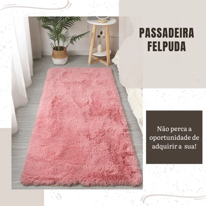 Tapete Passadeira Soft Felpudo Extra Macio 2,00x0,60 e 1,00x0,60