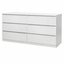 Modern 6-Drawer Storage Chest Organizer Cabinet Black/White - trắng - Xem 4