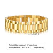 1 件时尚网状带 18K 金色不锈钢手链，女士礼物，复古风格 - 金黃色 - 查看 12