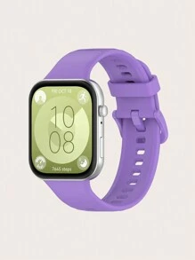 1pc Women/Men Fashionable Solid Color Silicone Strap Compatible With Huawei Watch Fit 3 Smart Watch Accessories - Huawei Watch Fit 3 - View 5