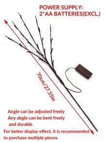 1pc Creative 20LED Artificial Simulation Tree Branch Light String, Indoor Room Desktop Decorative DIY Tree Shaped Night Light,Room Decor,Home Decor Light,Christmas Decorative Night Light - Dendritic - View 11