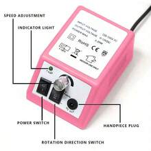 YL Professional Electric Nail Drill Machine Set - Low Noise Vibration, Perfect For Acrylic, Gel, Art Remover, Pedicure, Polishing Grinding Nail Tools - Grey - View 2