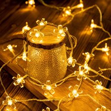 1入櫻花燈串 - 適用於婚禮，生日和聖誕節的室內裝飾照明 - 帶有樹枝設計的童話燈飾（不含電池，請準備3節AA電池）, 可用於派對，節慶裝飾和營造氛圍燈光 - 白色 - 查看 1