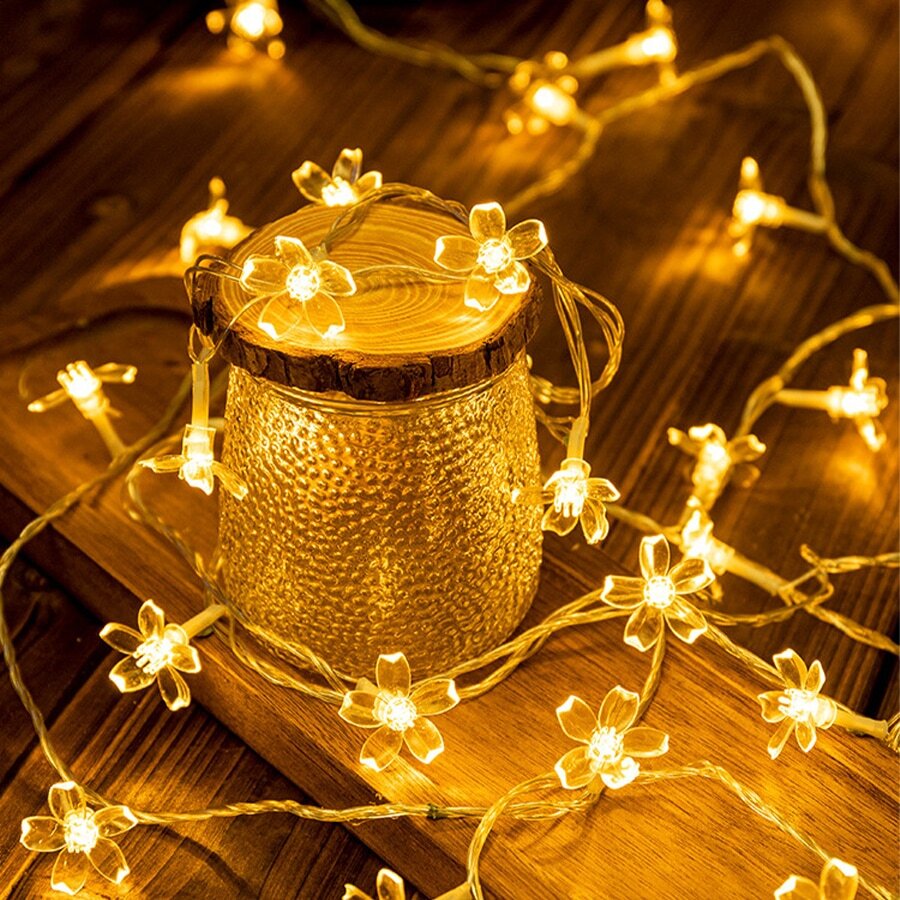 1入櫻花燈串 - 適用於婚禮，生日和聖誕節的室內裝飾照明 - 帶有樹枝設計的童話燈飾（不含電池，請準備3節AA電池）, 可用於派對，節慶裝飾和營造氛圍燈光 - 白色 - 查看 1