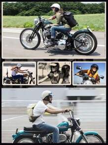 1入復古機車電動車騎行半頭盔，中性摩托車電動自行車安全帽，帶護目鏡，全季通用 - 白色 - 查看 9