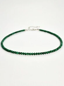 Collar de cadena de clavícula de estilo Y2K con piedra natural de aquamarina, joyería de collar de cuentas de topacio de 4 mm de colores, adecuado para uso diario y conjuntos