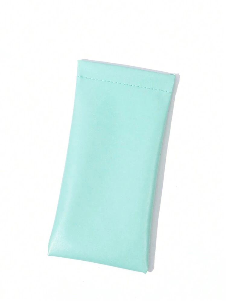 1 pieza Bolsa portátil para gafas en color azul cadete, bolsa de almacenamiento de lentes de soft pu leather, funda protectora para gafas de sol, que se puede utilizar para almacenar auriculares, monedas, joyas. Un regalo ideal para amigos, familiares, compañeros de clase, maestros y colegas. - Azul Cadete - Añade 4