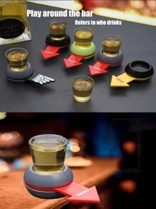 1pc Shot Roulette Wheel Drinking Game Toy Russian Roulette Friends Gathering Bar Atmosphere Prop,Adult Party Games Suitable For Halloween/Christmas/Thanksgiving - Multicolor - View 6