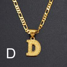 1pc Ladies' Gold Or Silver A-Z Alphabet Pendant Necklace, Charm Jewelry For Birthday/Party/Wedding - Gold - View 32
