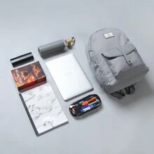 Seventeen London 'Notting Hill' Classic Style Backpack In A School Bag Design – Fits Laptops Up To 15.6" - Grey - View 8