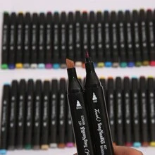 12/24/48/60/80pcs, Mixed Color Marker Pen Set,  Personalized Dual Tip Acrylic & Watercolor Marker Set For Professional Comic, Drawing, Design And Art Using - Multicolor - View 5