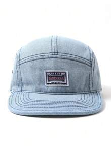 1 chiếc mũ lưỡi trai vành phẳng cổ điển, mũ phong cách đường phố Hip Hop - Màu xanh lam - Xem 2