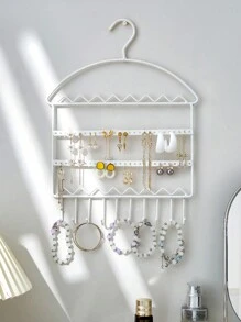 New Simple Wall Mounted Jewelry Storage Rack, Baby Headband, Necklace, Bracelet, Stud Earring, Jewelry, Multi-Functional Storage Hook, Non-Punch Rack - Multicolor - View 4