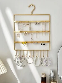 New Simple Wall Mounted Jewelry Storage Rack, Baby Headband, Necklace, Bracelet, Stud Earring, Jewelry, Multi-Functional Storage Hook, Non-Punch Rack - Multicolor - View 3