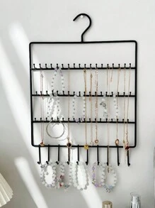 New Simple Wall Mounted Jewelry Storage Rack, Baby Headband, Necklace, Bracelet, Stud Earring, Jewelry, Multi-Functional Storage Hook, Non-Punch Rack - Multicolor - View 10