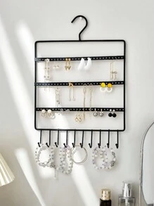 New Simple Wall Mounted Jewelry Storage Rack, Baby Headband, Necklace, Bracelet, Stud Earring, Jewelry, Multi-Functional Storage Hook, Non-Punch Rack - Multicolor - View 6