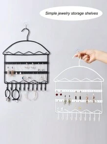 New Simple Wall Mounted Jewelry Storage Rack, Baby Headband, Necklace, Bracelet, Stud Earring, Jewelry, Multi-Functional Storage Hook, Non-Punch Rack - Multicolor - View 2