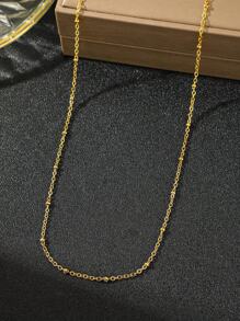 1pc Stainless Steel Women's Gold-Plated Chain Anklet, Elegant And Fashionable Accessory Suitable For Beach Outfit In Summer