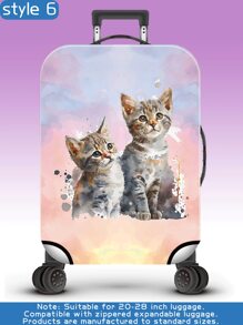 Cat, Man's Best Friend, Animal Tie-Dye Series, Personalized Digital Printing Pattern, Production Process Upgrade, Overall Elastic Binding Process, Thickened Elastic Fabric, Washable, Suitcase Protective Cover, Suitcase Protective Cover, Suitcase Dustproof Cover, Suitcase Dust Cover, Very Suitable For Business Trips, Travel, And Luggage Check-In, Suitable For 20-28 Inch Boxes. Bag For School School Accessories School Stuff