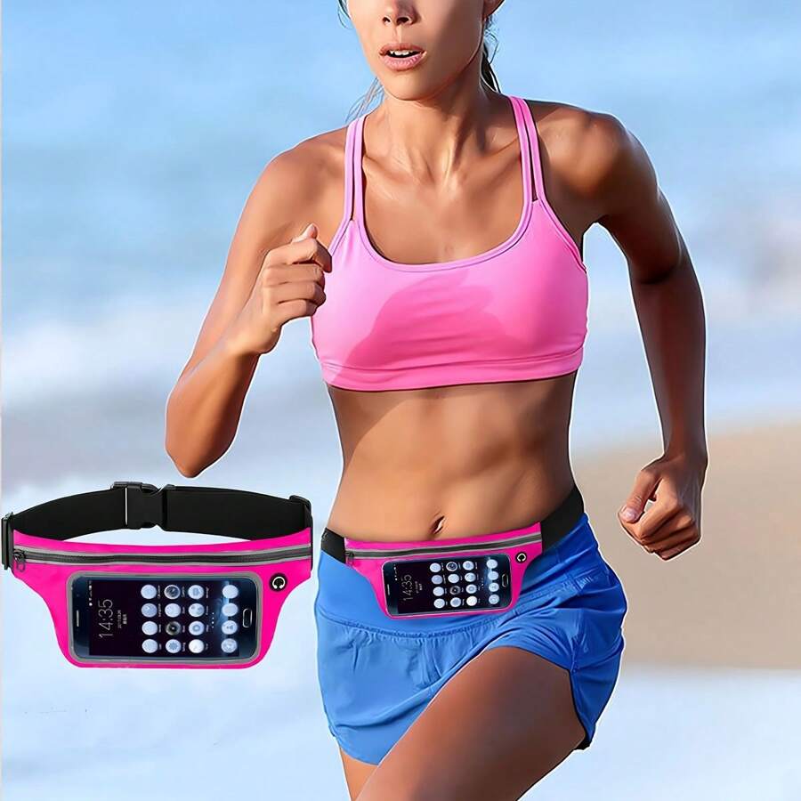 1pc Touch Screen Waterproof Outdoor Sports Waist Bag, Unisex Running Fitness Leisure Phone Bag Waist Pack Travel Bag