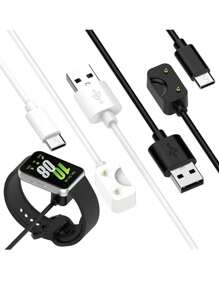 Cabo Tipo C de carregamento, Power Charge Wire, Base Cord, Compatível com Samsung Galaxy Fit 3, R390 Acessórios, 5V, 1000MA - Preto - Visão 1
